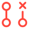 A red git PR closed without merging icon