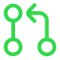 A green git PR open icon